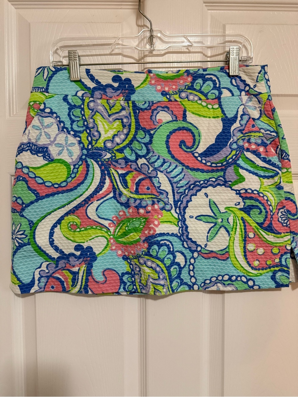 Lilly Pulitzer Bright Blue Green Pink Paisley Mini Skirt